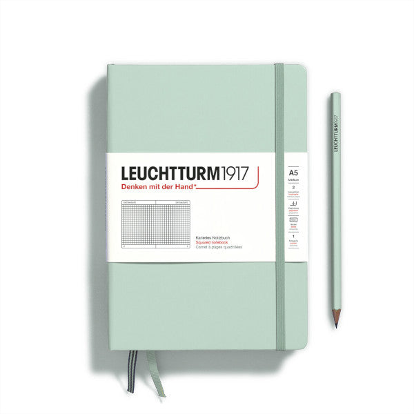 Leuchtturm1917 Notebook Hardcover Medium (A5), 251 Pages, Squared - Mint Green