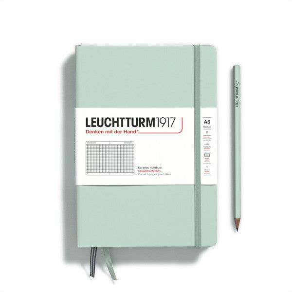 Leuchtturm1917 Notebook Hardcover Medium (A5), 251 pages, Squared, Mint Green