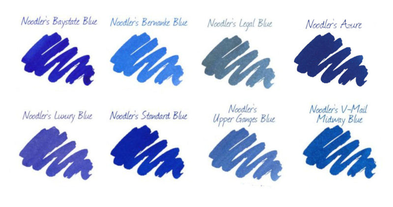 Noodler's Mid Blue Inks Sample Package (8)