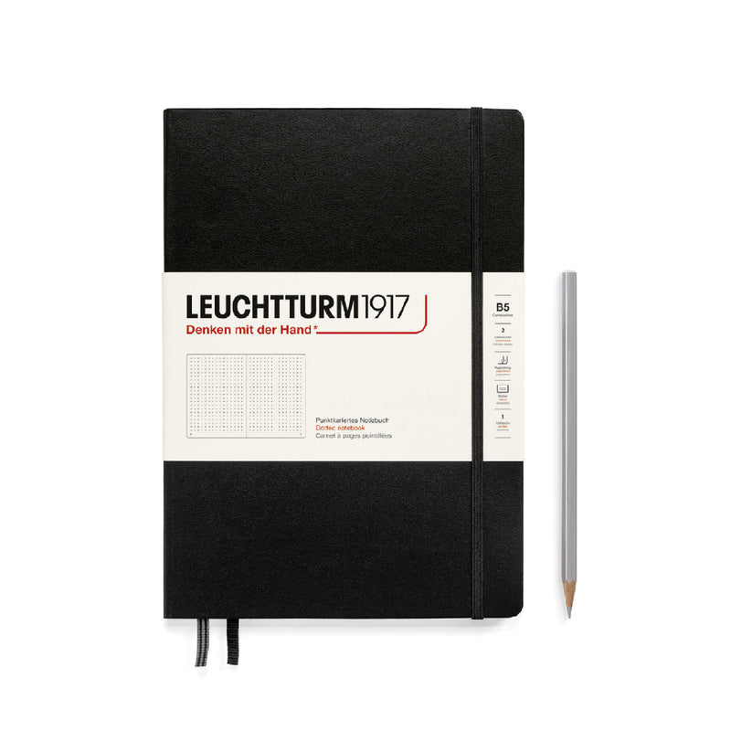Leuchtturm1917 Notebook Composition Hardcover (B5), Dotted - Black