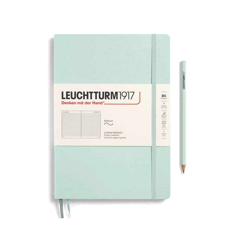 Leuchtturm1917 Notebook Composition Softcover (B5), Ruled - Mint Green