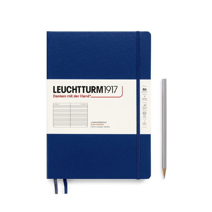 Leuchtturm1917 Notebook Composition Hardcover (B5), Ruled - Navy