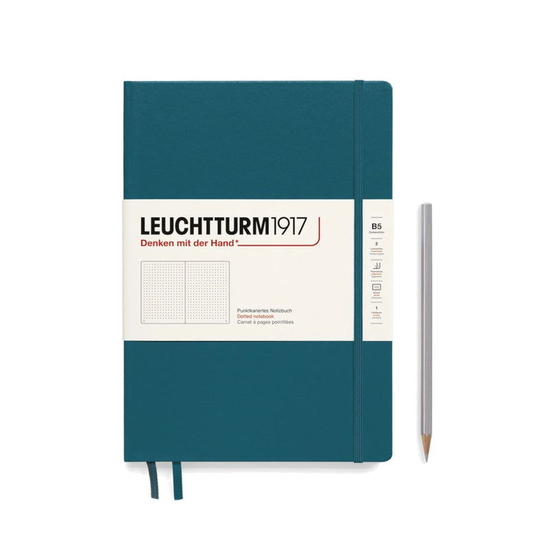 Leuchtturm1917 Notebook Composition Hardcover (B5), Dotted - Pacific Green