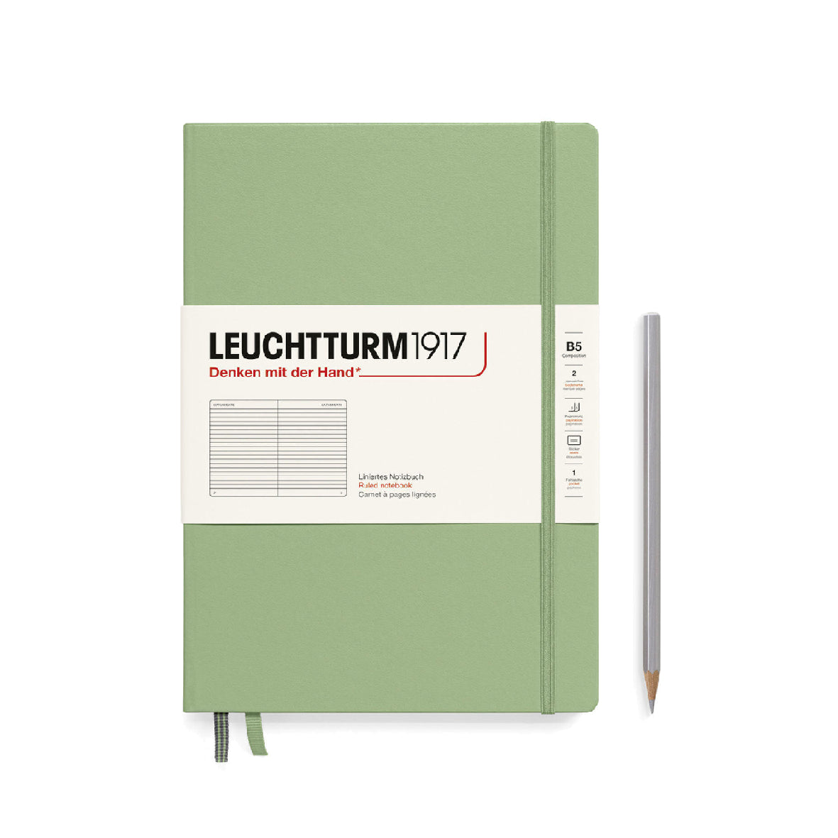 Leuchtturm1917 Notebook Composition Hardcover (B5), Ruled - Sage — Pulp ...