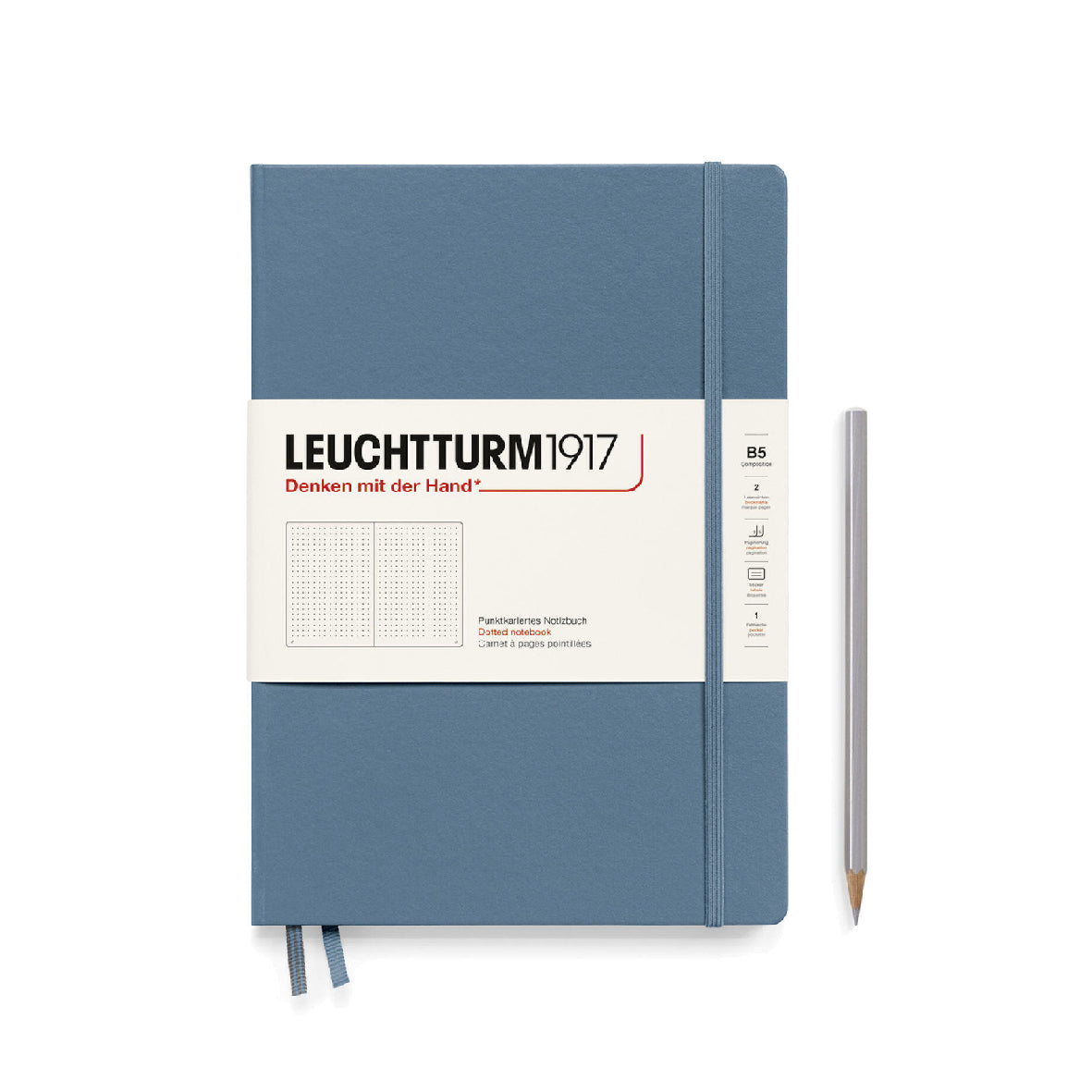 Leuchtturm1917 Notebook Composition Hardcover (B5), Dotted - Stone Blu ...