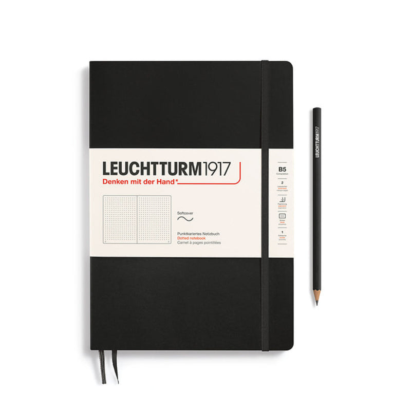 Leuchtturm1917 Notebook Composition Softcover (B5), Dotted - Black