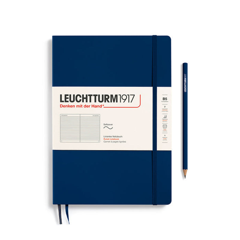 Leuchtturm1917 Notebook Composition Softcover (B5), Ruled - Navy