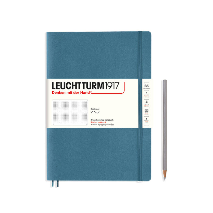 Leuchtturm1917 Notebook Composition Softcover (B5), Dotted - Stone Blue