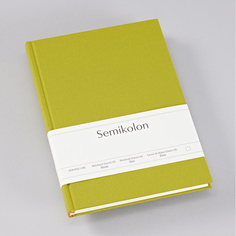 Semikolon Notebook A5, Classic, Plain, Matcha