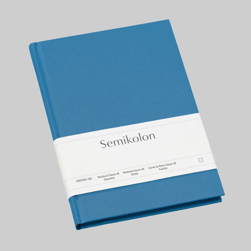 Semikolon Notebook A5, Classic, Dotted, Azzurro