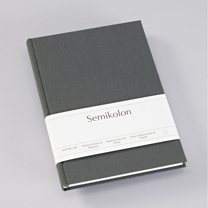Semikolon Notebook A5, Classic, Dotted, Lava Stone