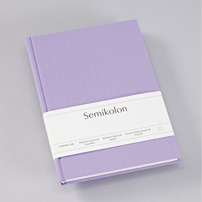 Semikolon Notebook A5, Classic, Dotted, Lilac Silk