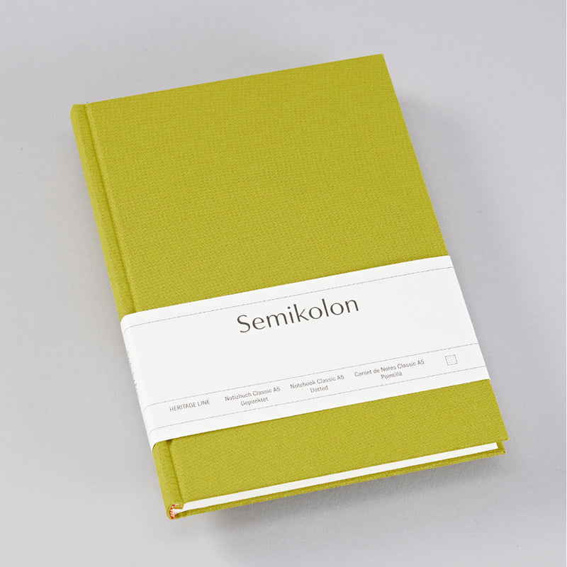 Semikolon Notebook A5, Classic, Dotted, Matcha