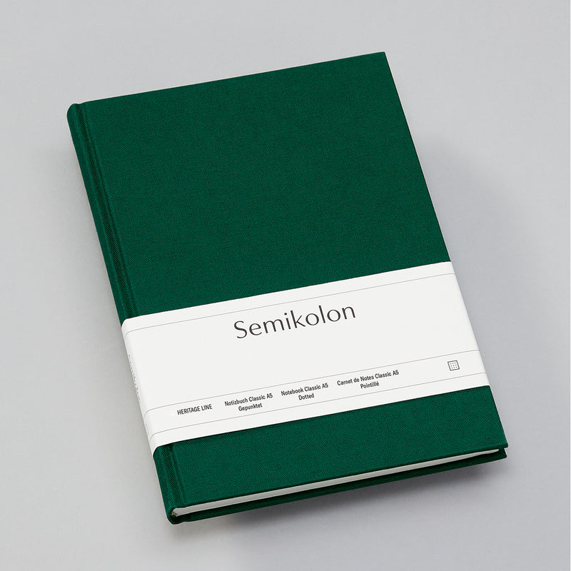 Semikolon Notebook A5, Classic, Dotted, Forest