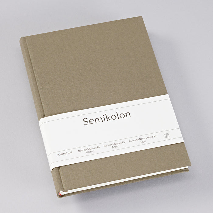 Semikolon Notebook A5, Classic, Lined, Fango