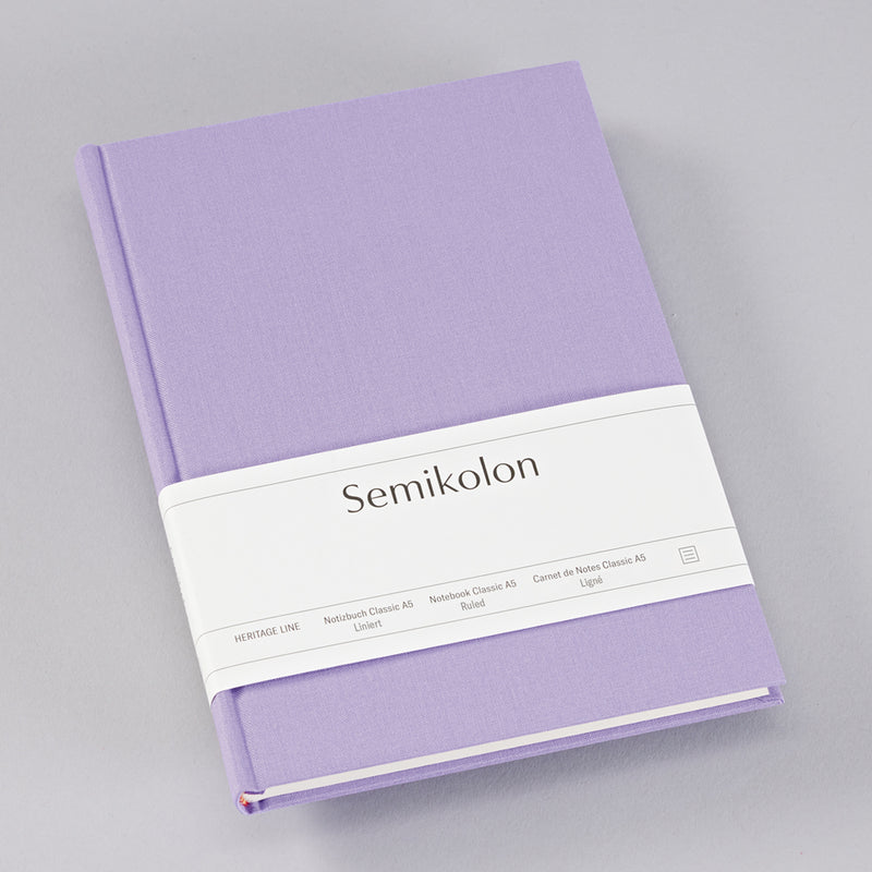 Semikolon Notebook A5, Classic, Lined, Lilac Silk