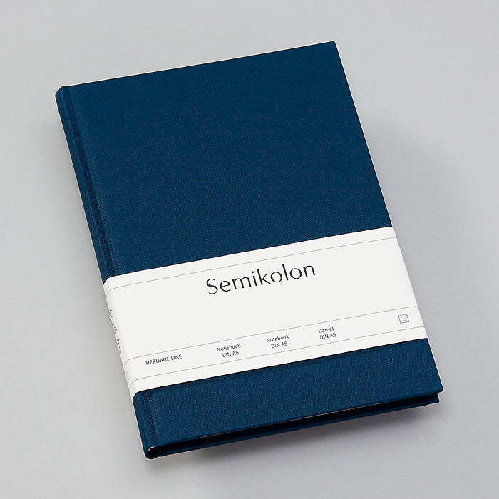Semikolon Notebook A5, Classic, Lined, Marine