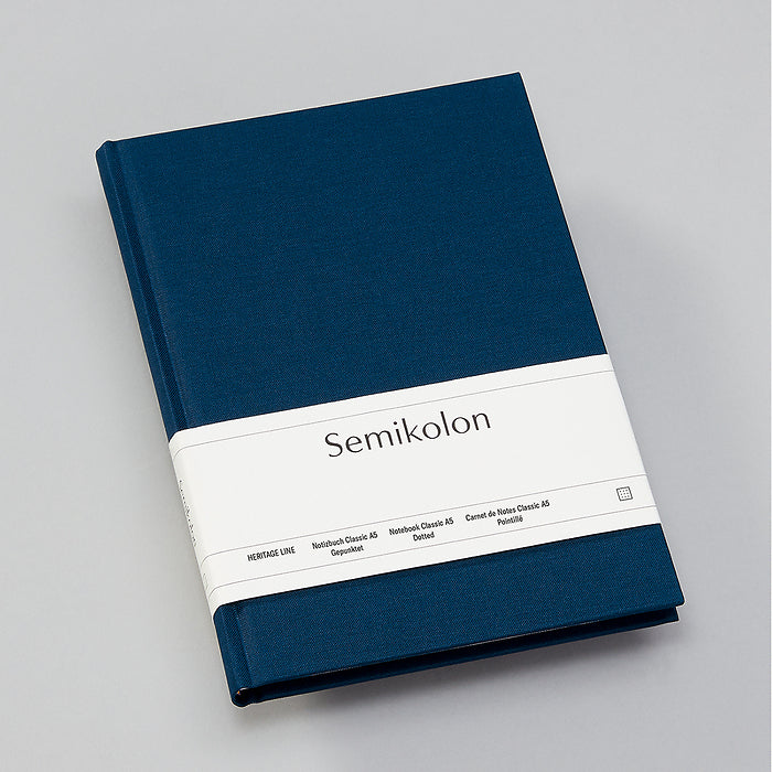 Semikolon Notebook A5, Classic, Dotted, Marine