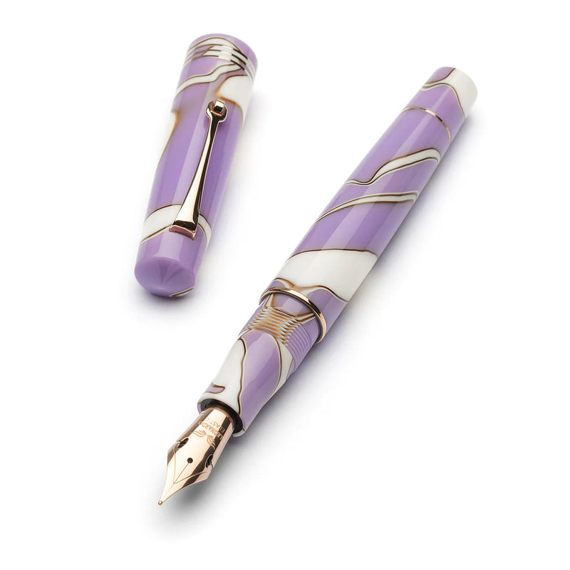 Leonardo Officina Italiana Momento Zero Fountain Pen - Nuvola Lilac, Rose Gold Trim
