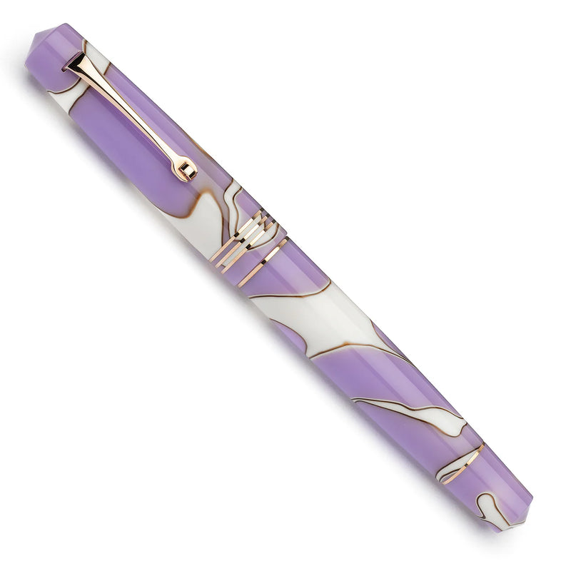 Leonardo Officina Italiana Momento Zero Fountain Pen - Nuvola Lilac, Rose Gold Trim