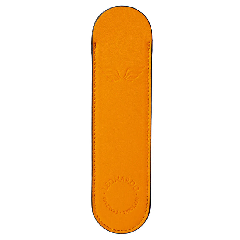 Leonardo Officina Italiana Leather Pen Sleeve - Orange
