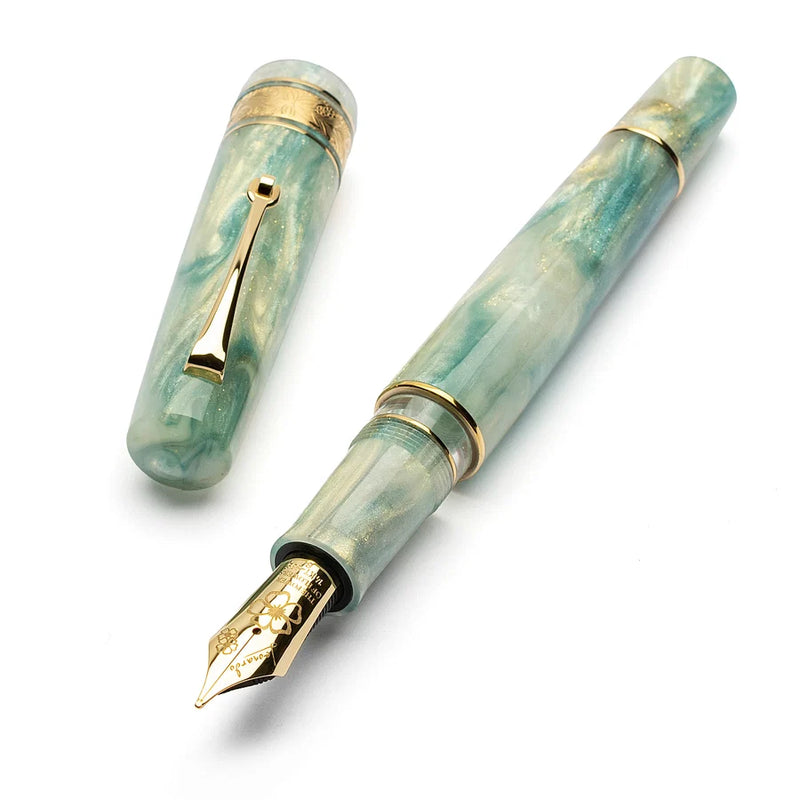 Leonardo Officina Italiana Momento Zero Grande 2.0 Fountain Pen - Ortensia 14k Gold #8 Nib, Gold Trim