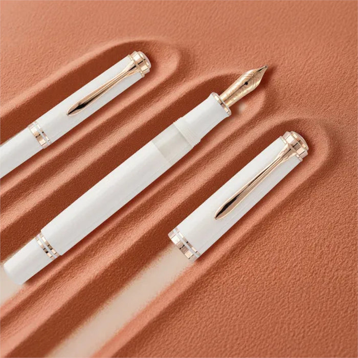 Pelikan M600 Fountain Pen - Souveran White & Rose Gold, Special Edition