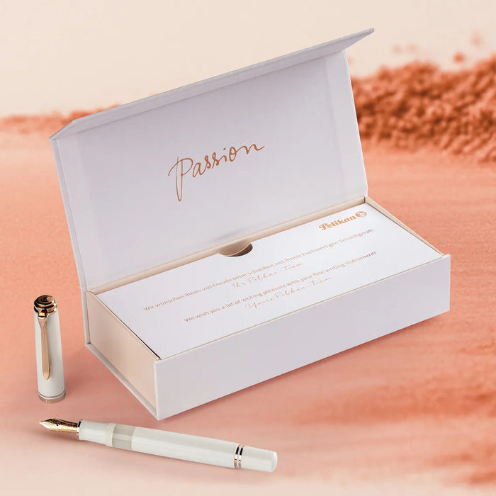 Pelikan M600 Fountain Pen - Souveran White & Rose Gold, Special Edition
