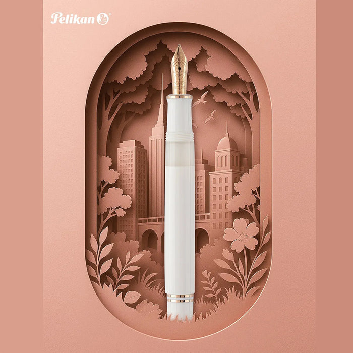 Pelikan M600 Fountain Pen - Souveran White & Rose Gold, Special Edition