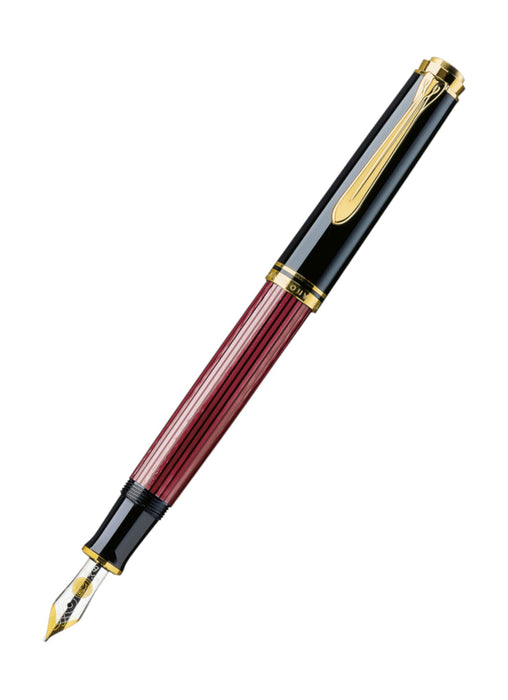 Pelikan M400 Fountain Pen - Souveran Black Red - Broad