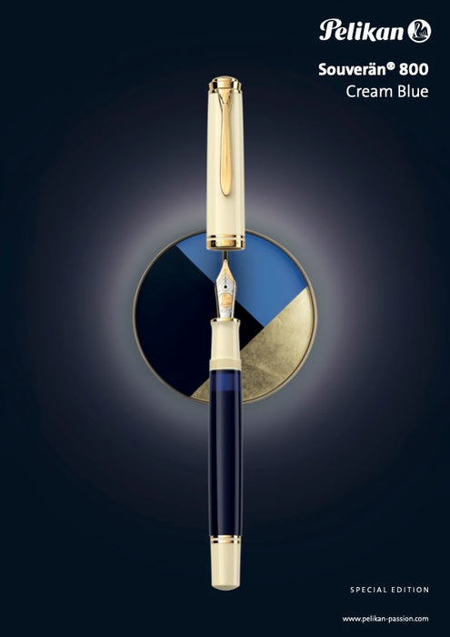 Pelikan M800 Fountain Pen - Souveran Cream Blue, Special Edition