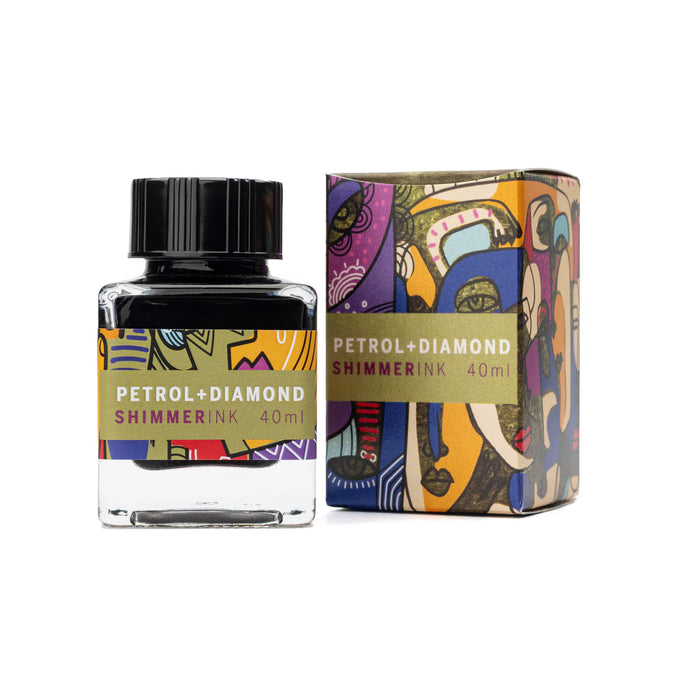 Leonardo Officina Italiana Fountain Pen Ink - Petrol+Diamond Shimmer 40ml