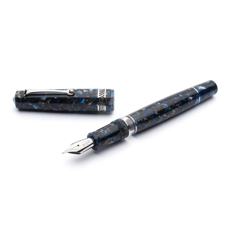 Leonardo Officina Italiana Momento Magico Fountain Pen - Pietra Salata, Silver Trim