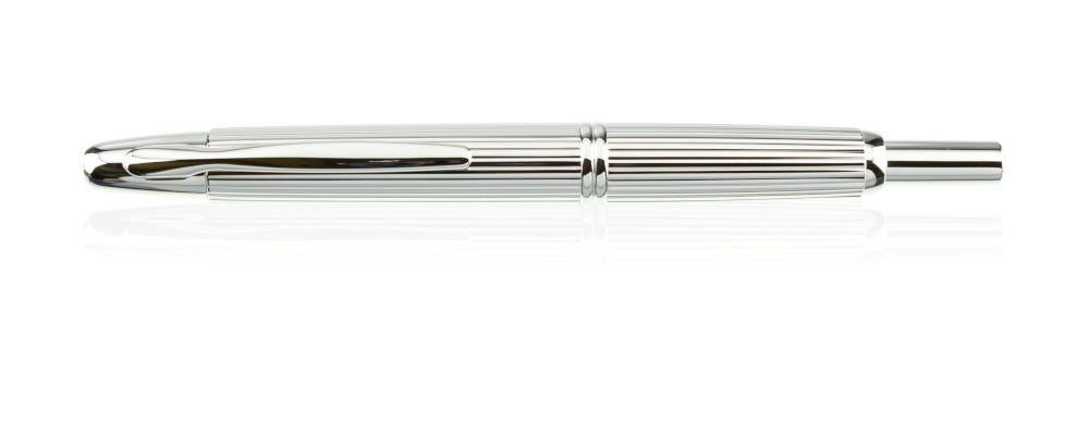 Pilot Capless (Vanishing Point) Silver Stripes Fountain Pen - 1.1mm Stub
