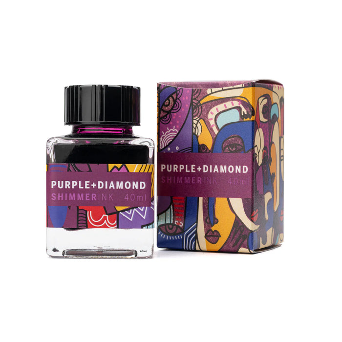 Leonardo Officina Italiana Fountain Pen Ink - Purple+Diamond Shimmer 40ml