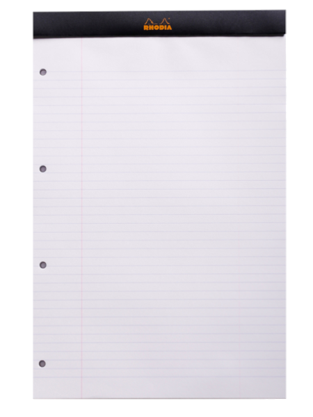 Rhodia No. 19 (A4+) 4 Holes Notepad - Black, Lined