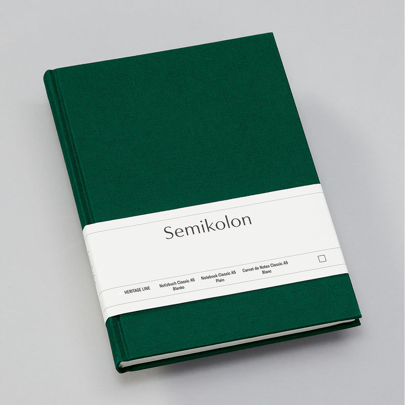 Semikolon Notebook A5, Classic, Plain, Forest