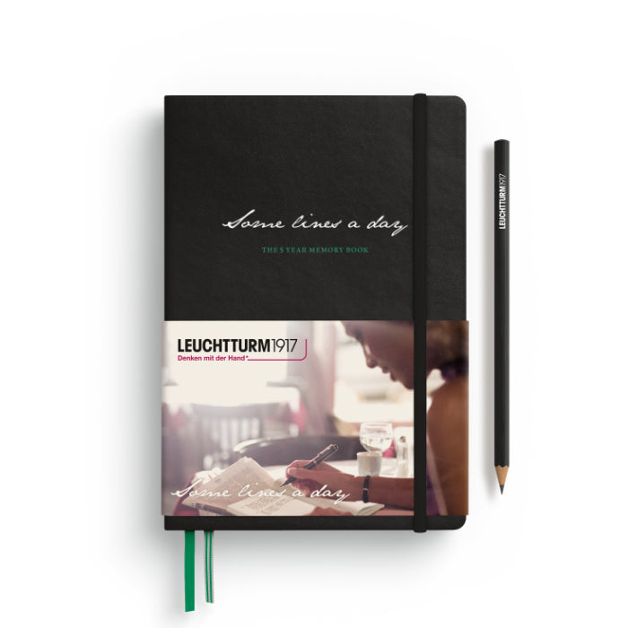 Leuchtturm1917 Some Lines A Day, 5 Year Journal, Medium A5, 365 Pages – Black