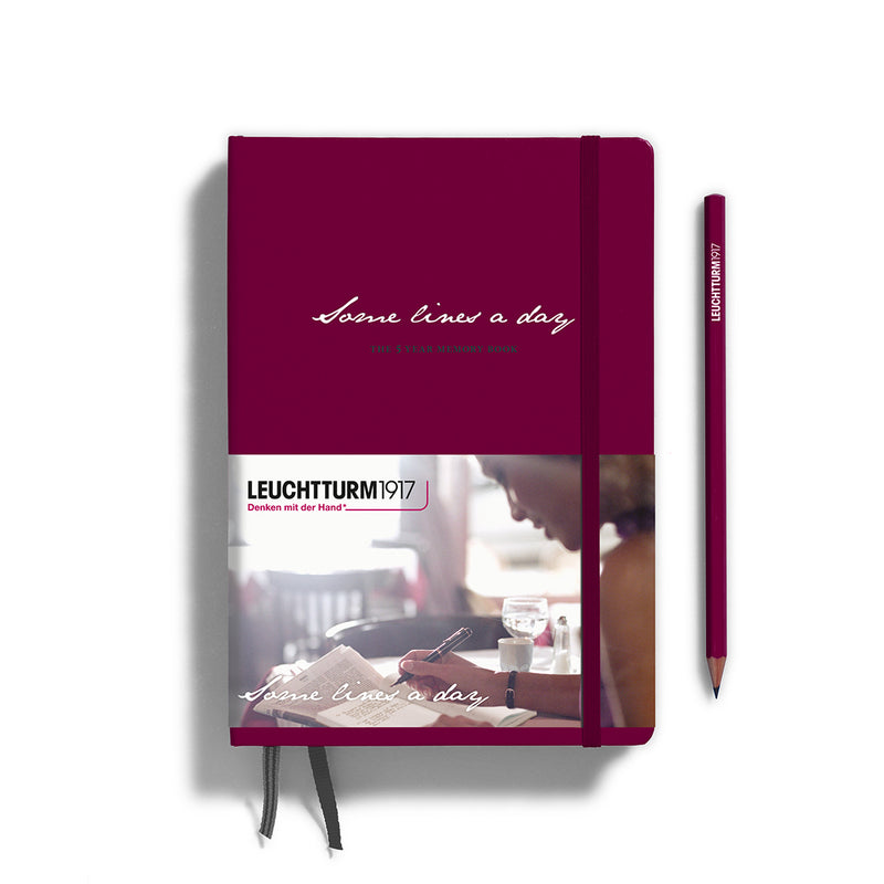 Leuchtturm1917 Some Lines A Day, 5 Year Journal, Medium A5, 365 Pages – Port Red