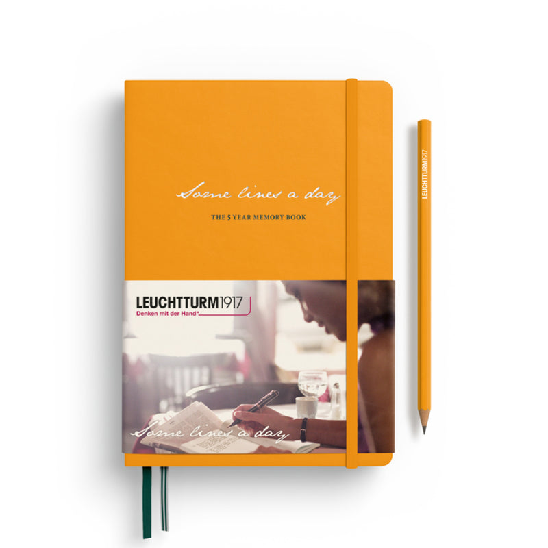 Leuchtturm1917 Some Lines A Day, 5 Year Journal, Medium A5, 365 Pages – Rising Sun