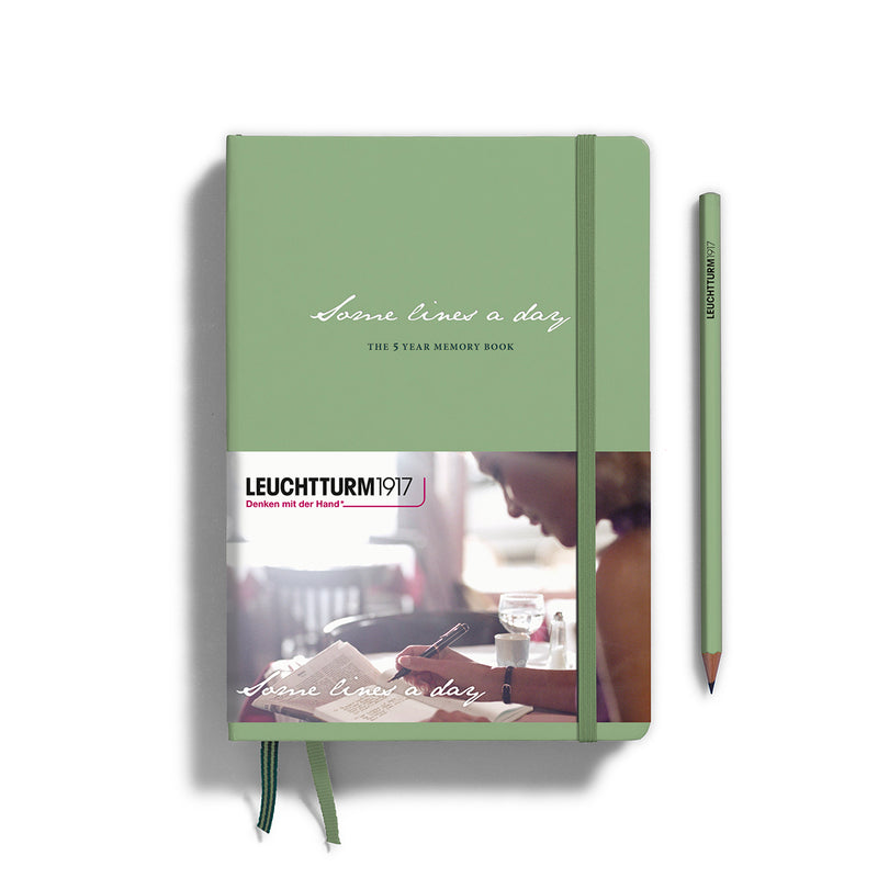 Leuchtturm1917 Some Lines A Day, 5 Year Journal, Medium A5, 365 Pages – Sage