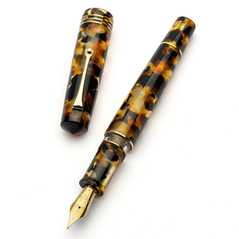 Leonardo Officina Italiana Momento Zero Grande 2.0 Fountain Pen - Sottobosco, Gold Trim