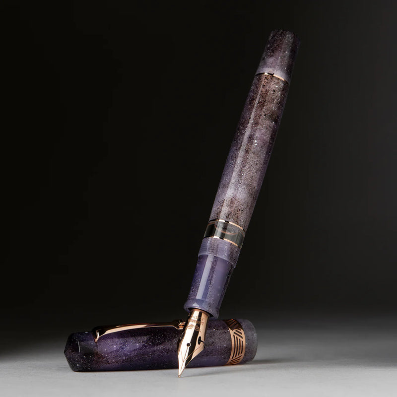 Leonardo Officina Italiana Momento Magico Fountain Pen - Amethyst, Rose Gold Trim