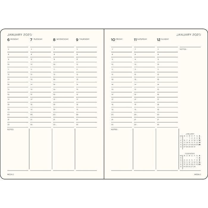 Leuchtturm1917 - 2025 Week Planner (A4+), Hardcover, Black