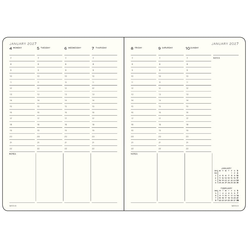 Leuchtturm1917 - 2027 Week Planner (A4+), Hardcover, Black