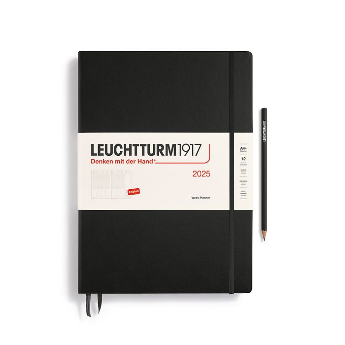 Leuchtturm1917 - 2025 Week Planner (A4+), Hardcover, Black