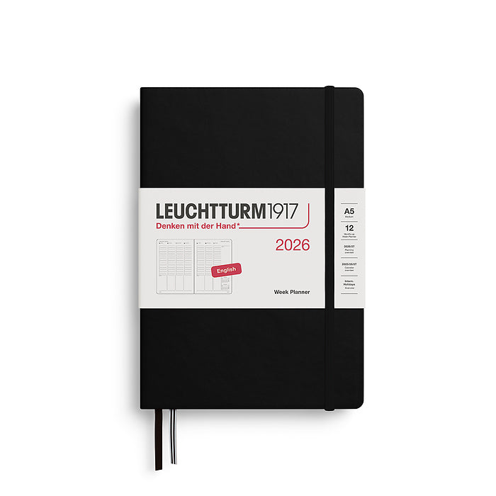*Clearance* Leuchtturm1917 - 2026 Week Planner Hardcover (A5) - Black