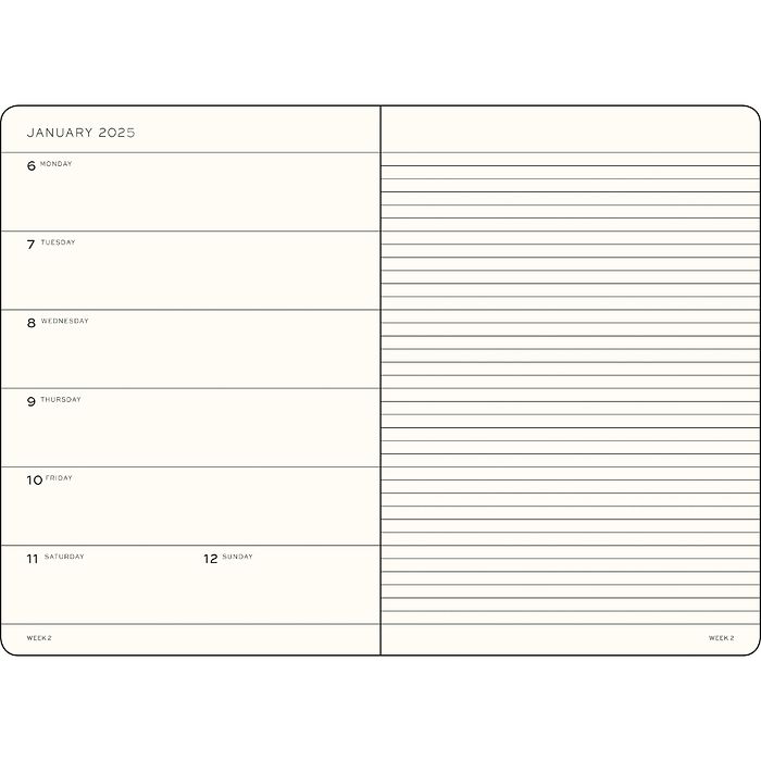 Leuchtturm1917 - 2025 Weekly Planner & Notebook (A5), Softcover, Sage