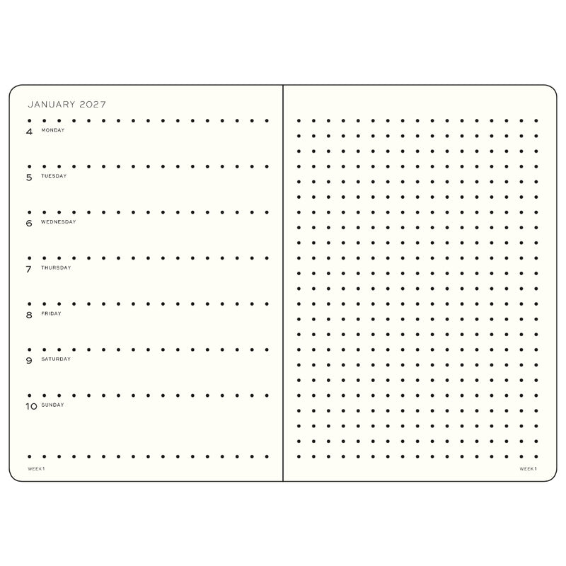Leuchtturm1917 - 2027 Weekly Planner & Notebook (A5), Hardcover, Dotted, Forest Green