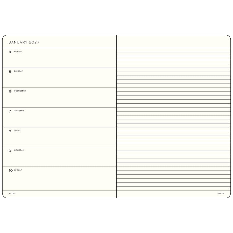 Leuchtturm1917 - 2027 Weekly Planner & Notebook (A4+), Hardcover, Cherry